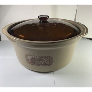 VINTAGE AMANA COUNTRY COOKER Dutch Oven Crockpot RADARANGE WESTERN STONEWARE LID